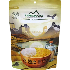 Comida liofilizada ají de gallina lista para preparar ideal para trekking y outdoor