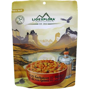 Comida liofilizada garbanzos con quinoa perfecta para acompañarte en tus actividades outdoor
